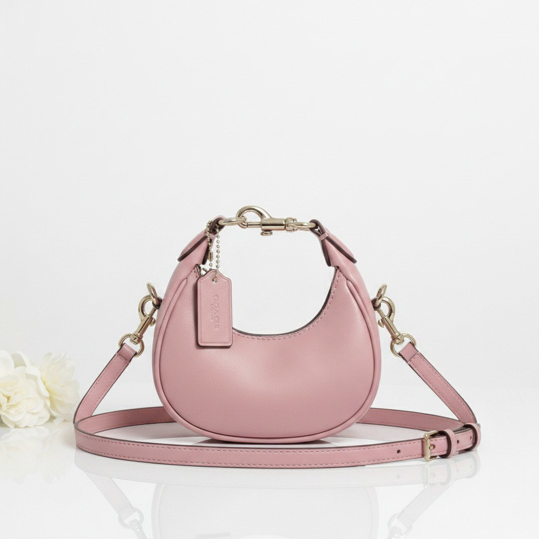 light pink mini crescent shoulder bag ireland crossbody 20cm
