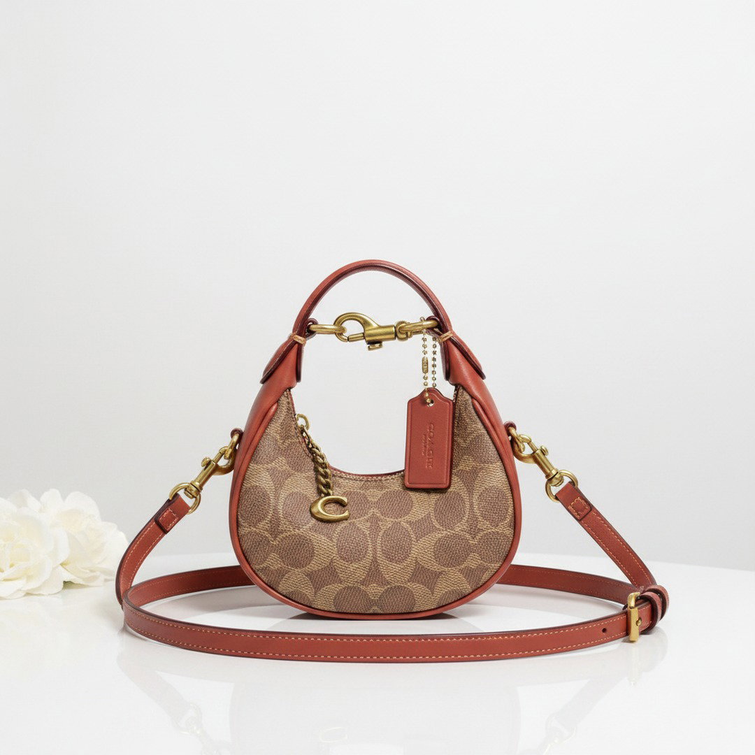 tan mini shoulder bag ireland crescent crossbody 20cm canvas