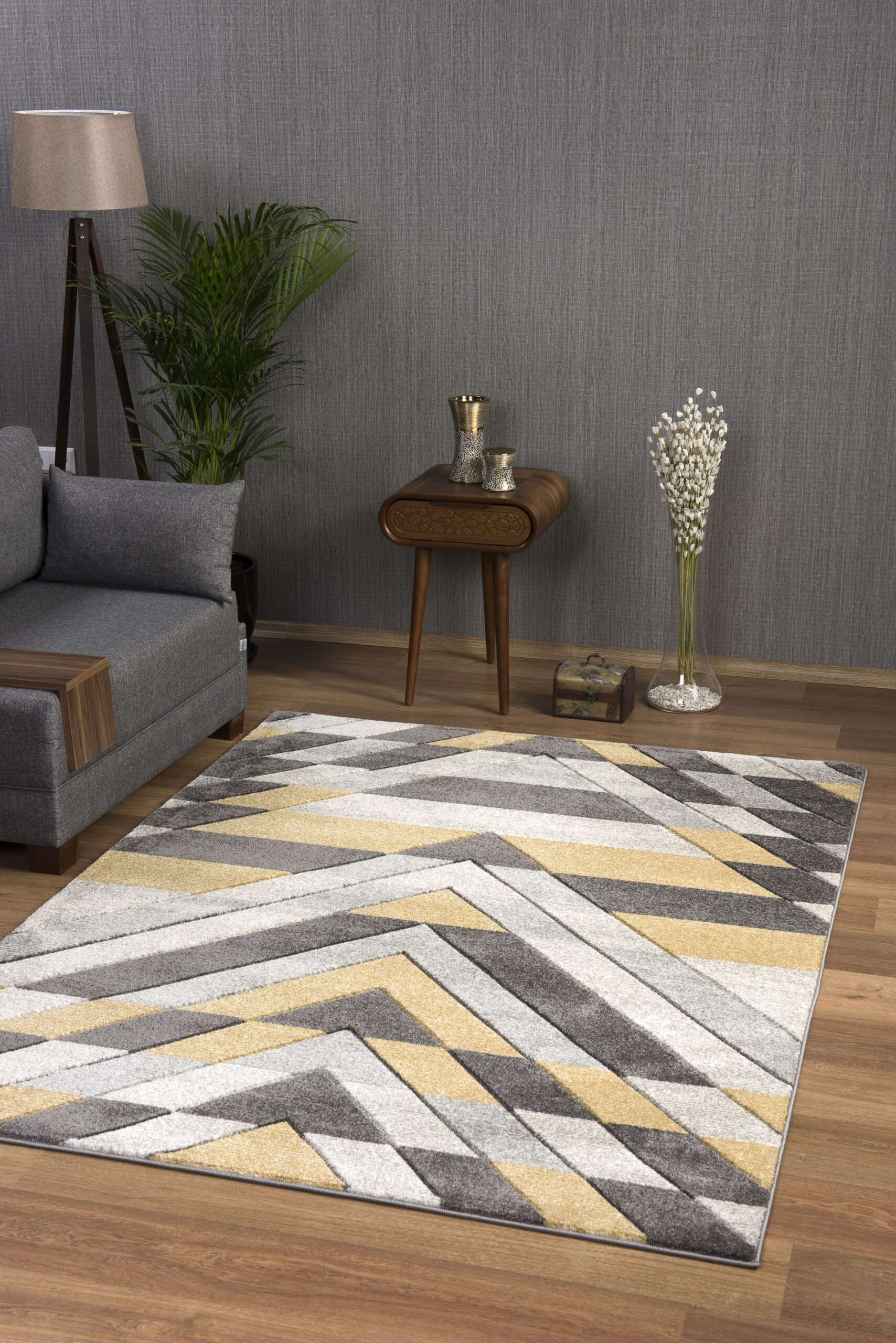 Asher Rug Grey-Mustard - Image 3