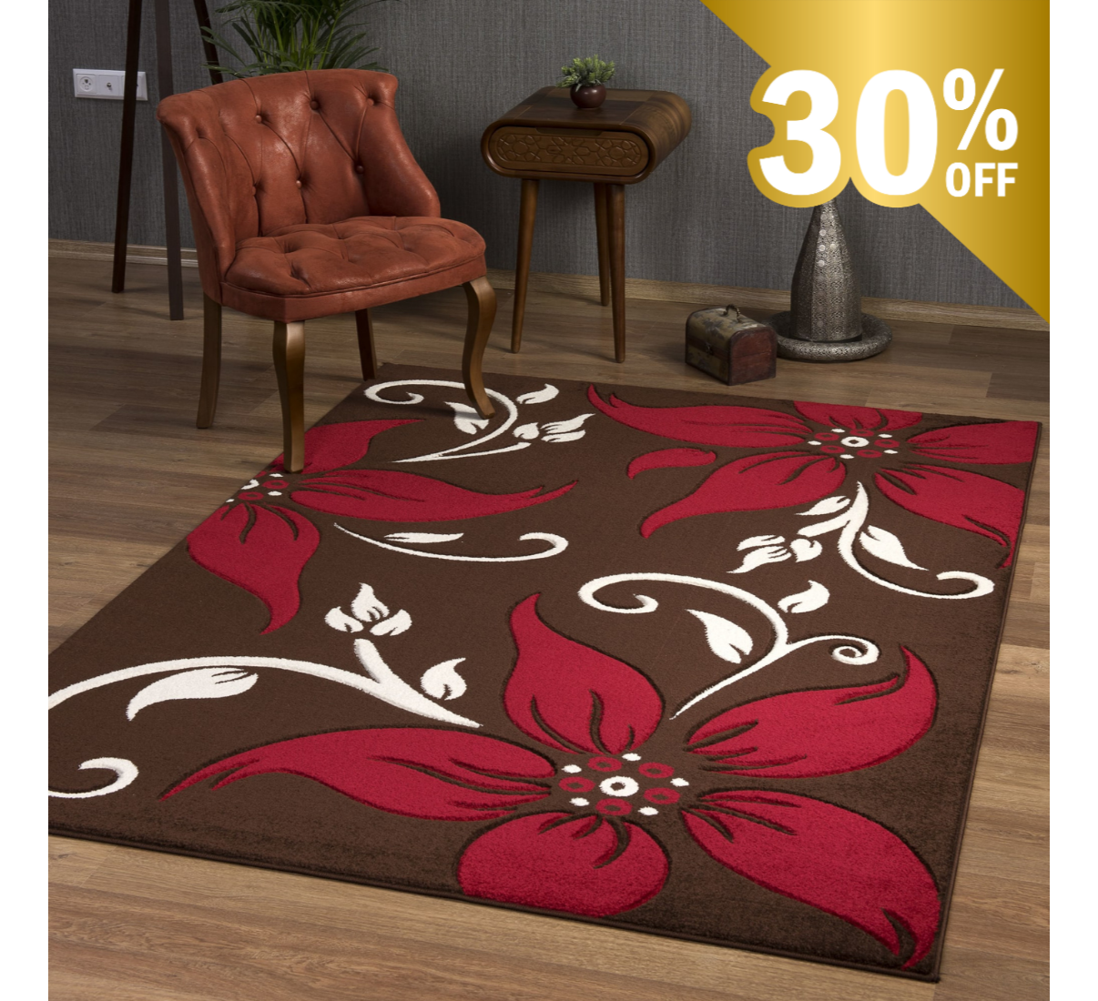 Primrose Rug Choc-Red - Image 9