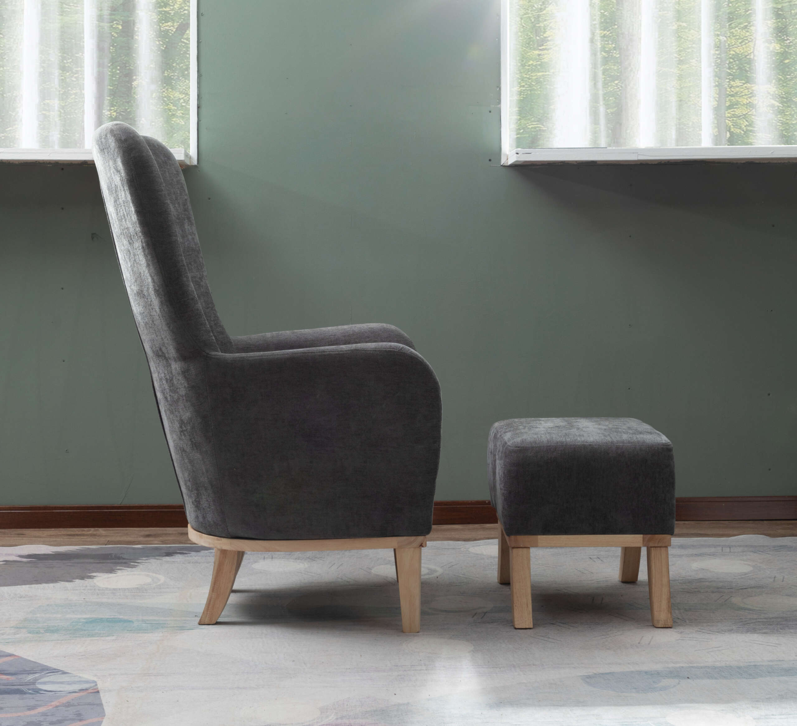Chair + Footstool 1986 - Image 2