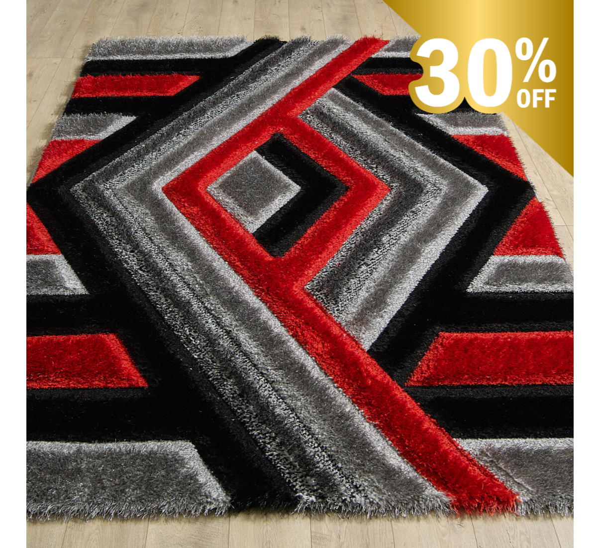 Saturn Rug - Grey Red - Image 6