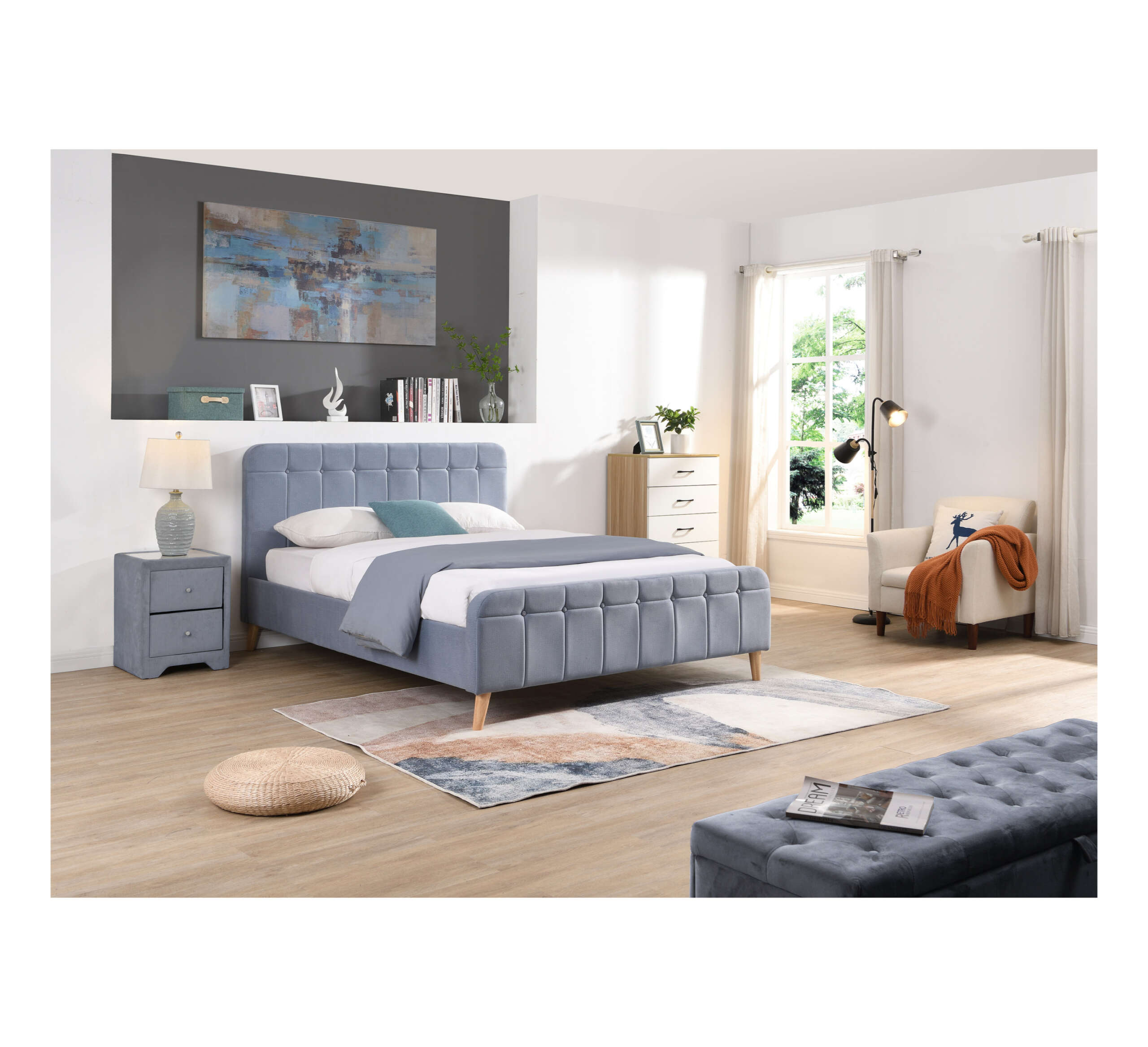 Ashley Sky Blue Bed - Image 2