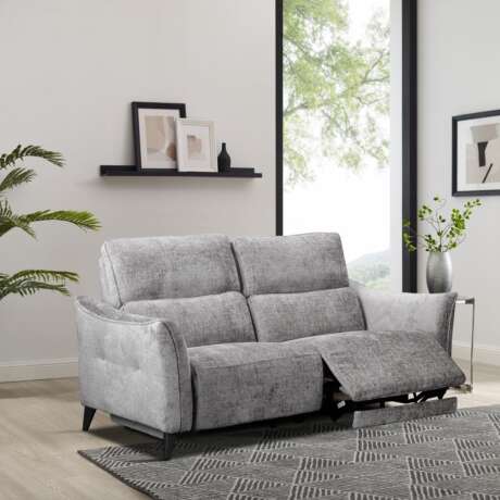 Sofia 3 Seater Recliner Sofa – Grey Fabric