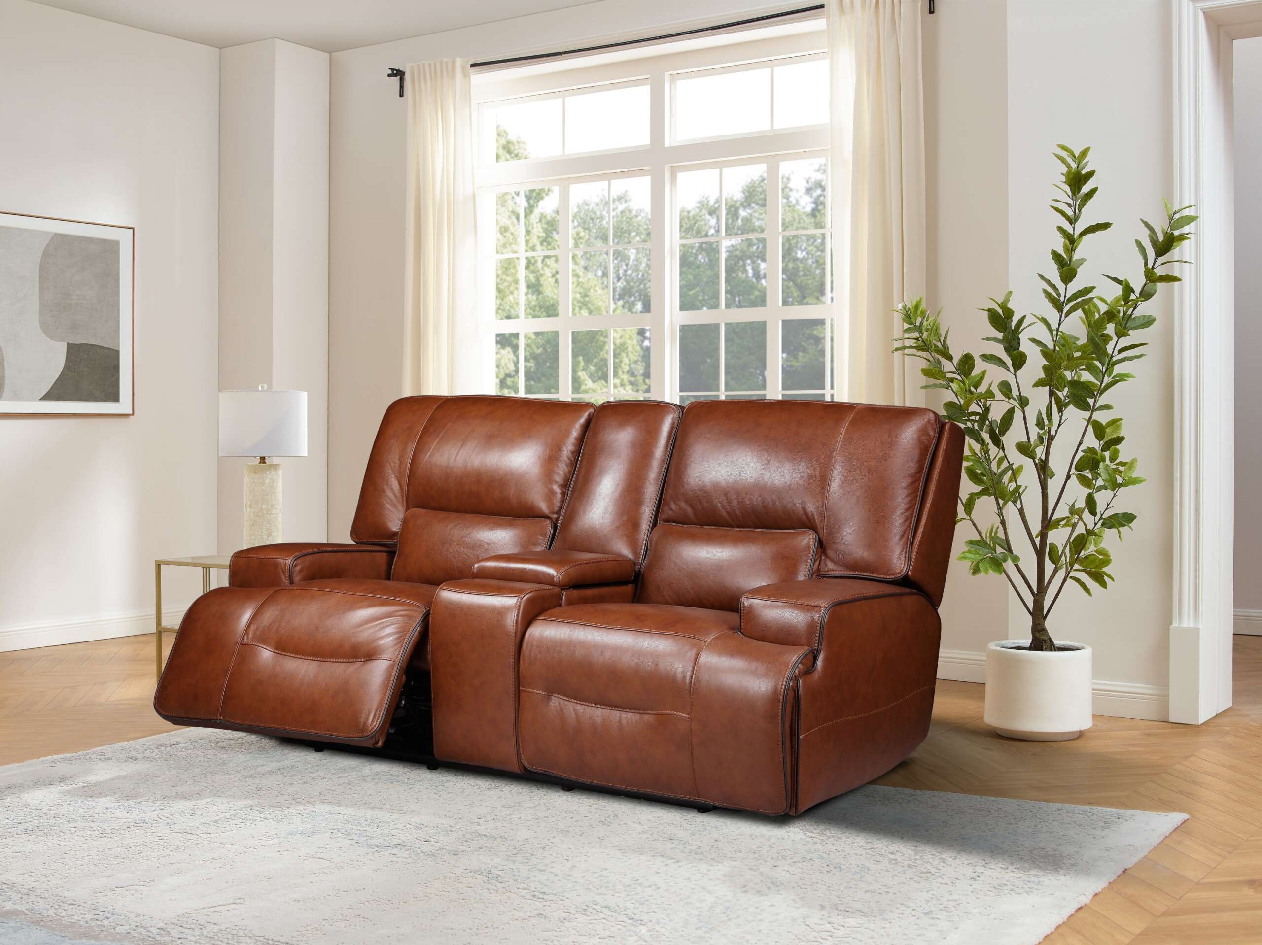 Miami Armchair – Dark Brown Leather with Power Recliner - Image 4