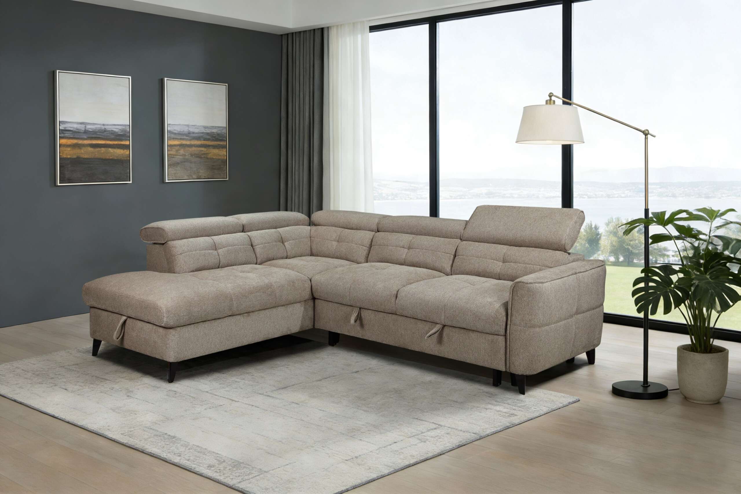 Samantha Corner Sofa Brown - Image 4