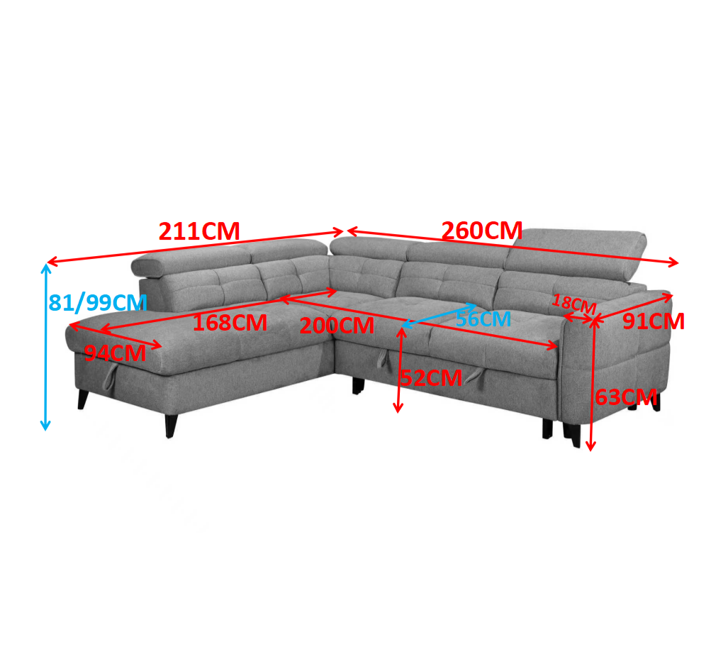 Samantha Corner Sofa Brown - Image 3