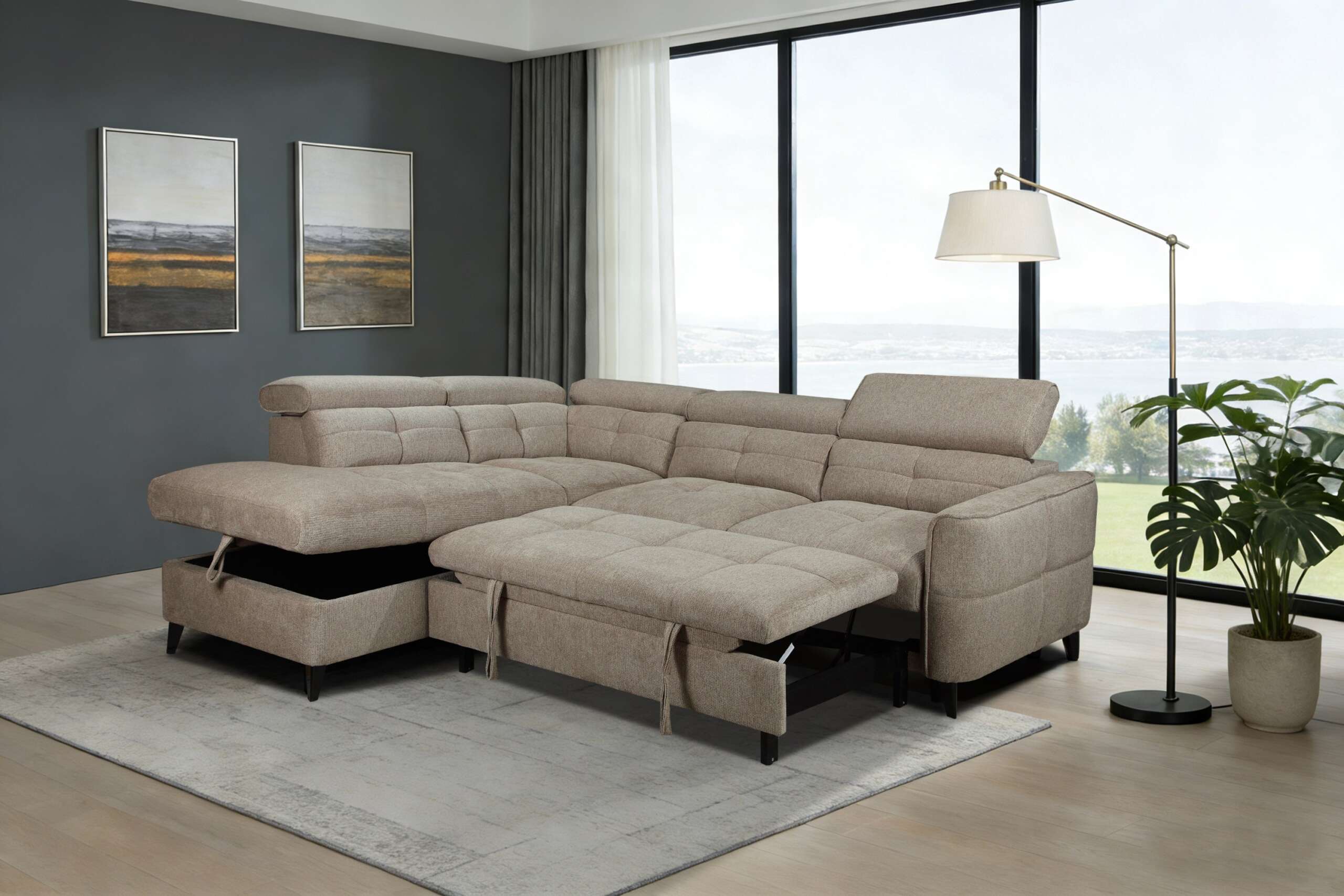 Samantha Corner Sofa Brown - Image 5