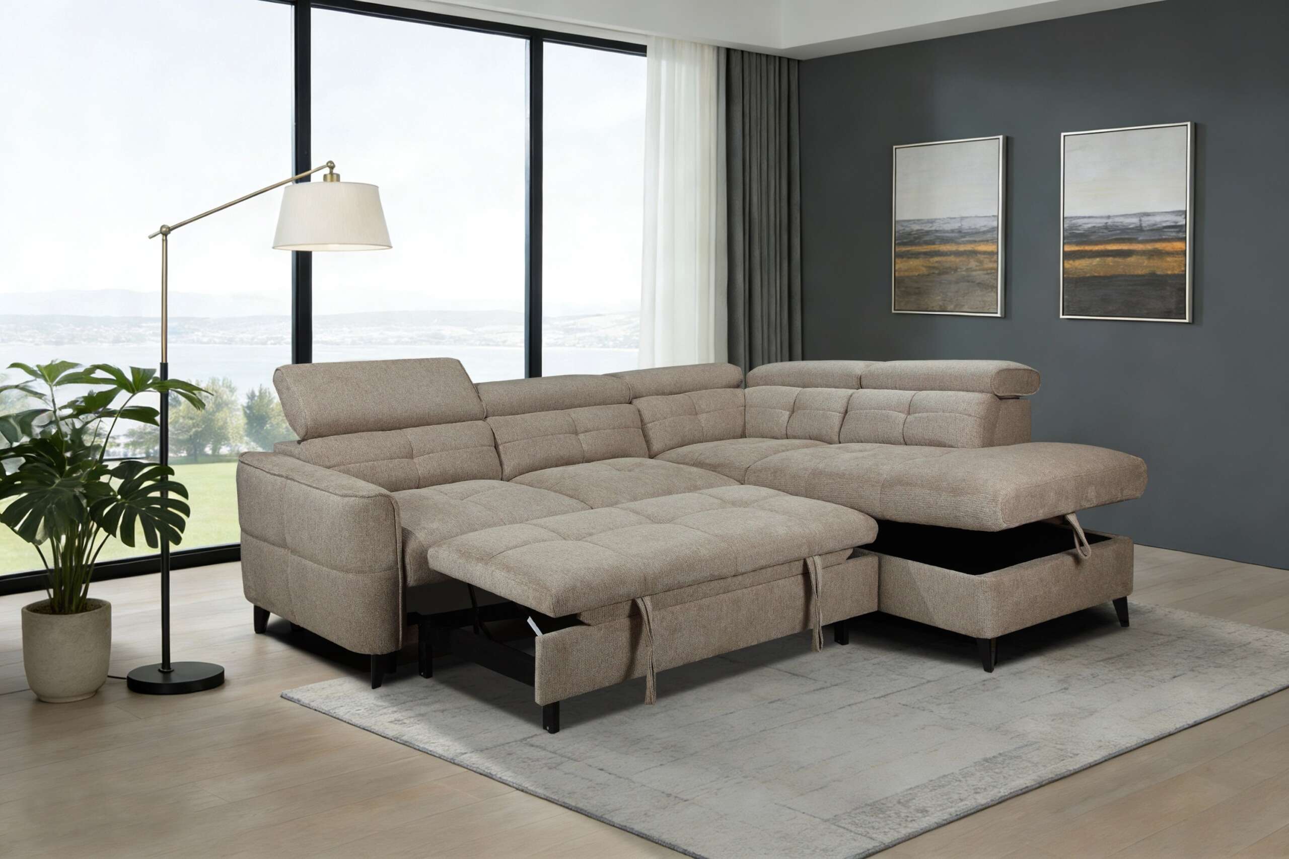 Samantha Corner Sofa Brown - Image 6