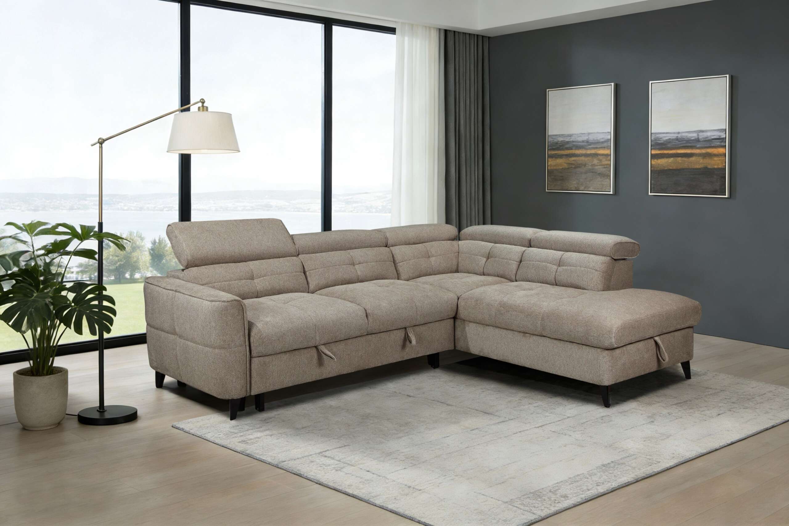 Samantha Corner Sofa Brown - Image 7