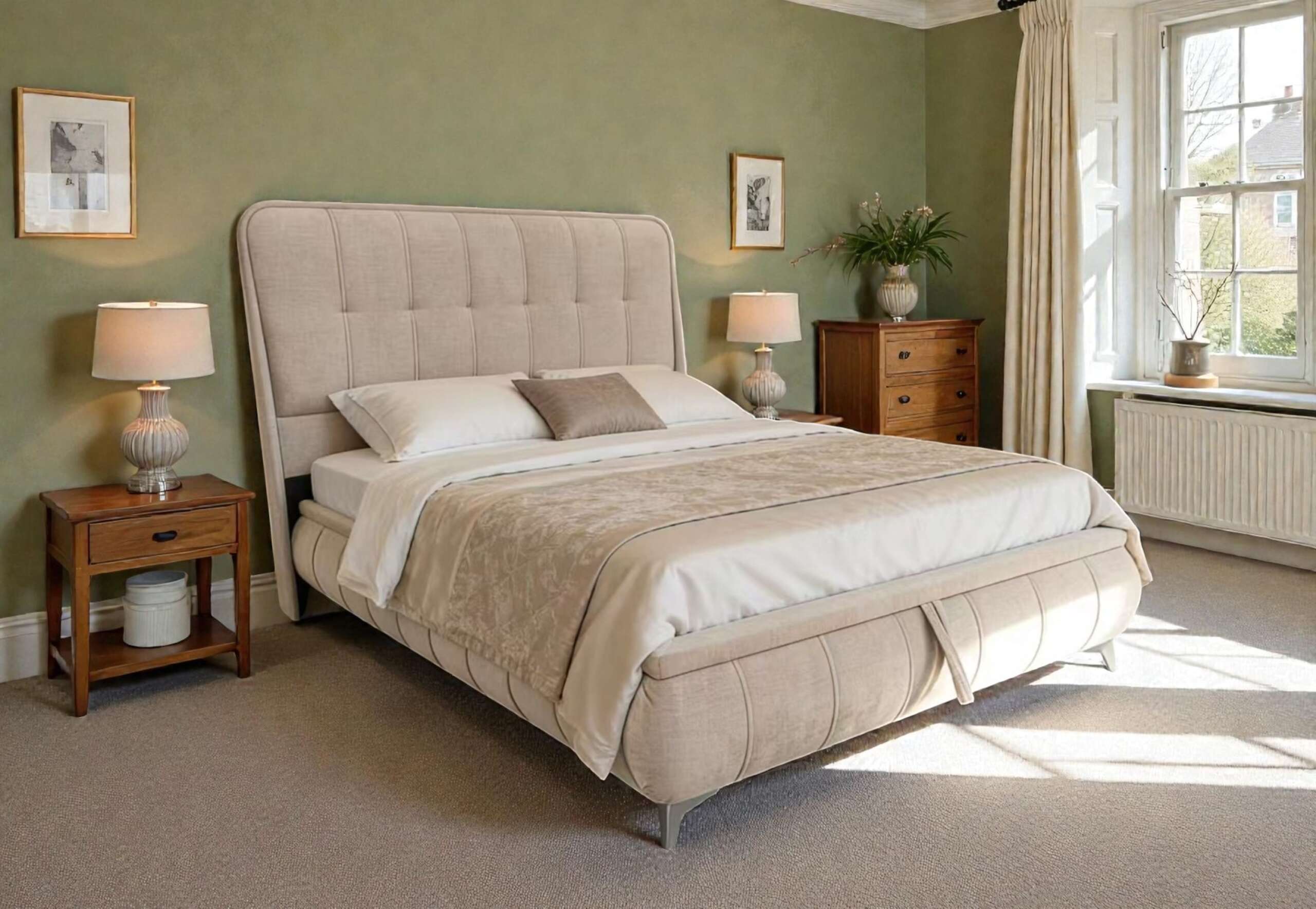 Limerick Beige Storage Bed - Image 4