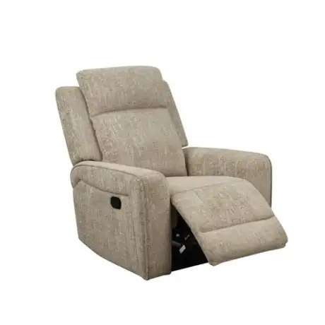 Harper Manual Reclining Armchair – Off-White Chenille Fabric
