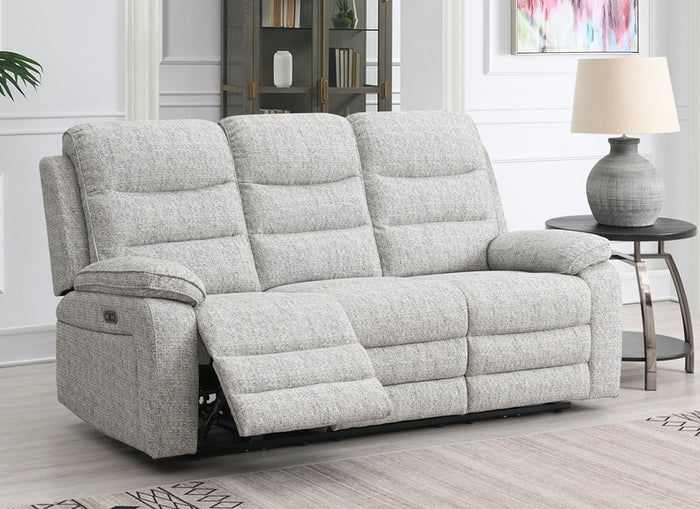 Bromley Grey Fabric Powered Reclining 3PP Sofa | Modern Comfort & Smooth Power Recline