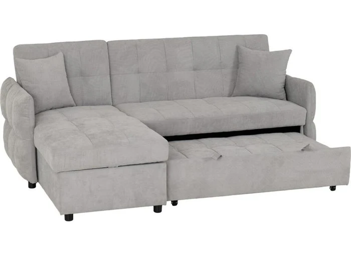 Chelsea Grey Corner Sofa Bed – Fabric with Storage and Scatter Cushions