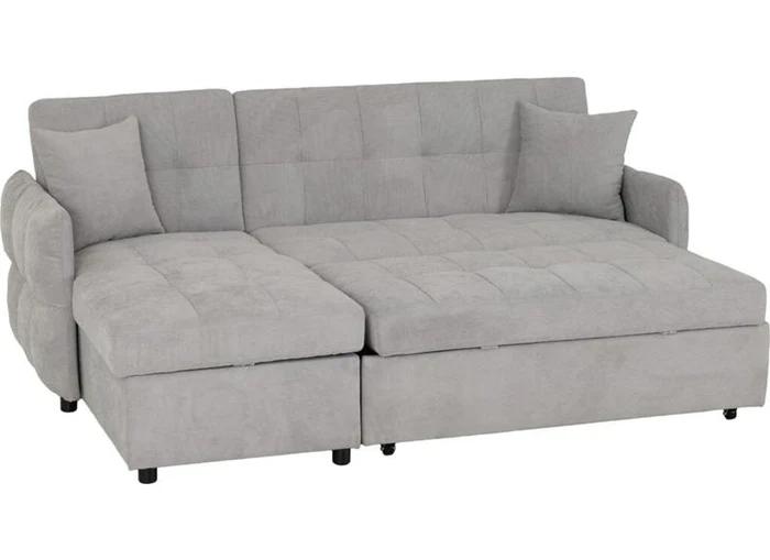 Chelsea Grey Corner Sofa Bed – Fabric with Storage and Scatter Cushions - Image 3