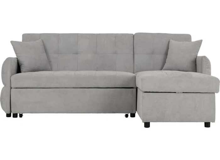 Chelsea Grey Corner Sofa Bed – Fabric with Storage and Scatter Cushions - Image 2