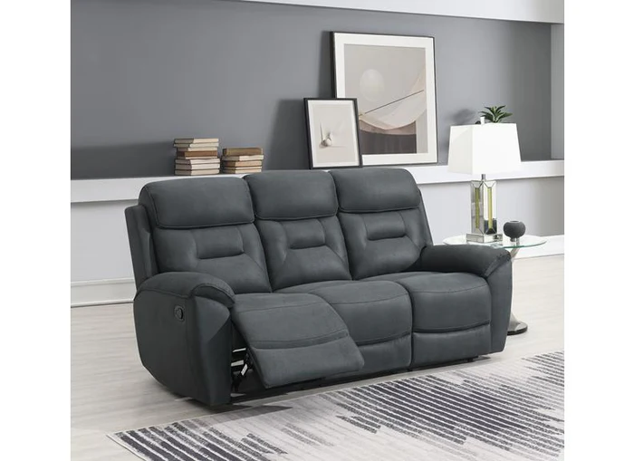 Canterbury Slate Reclining Three Seat Sofa