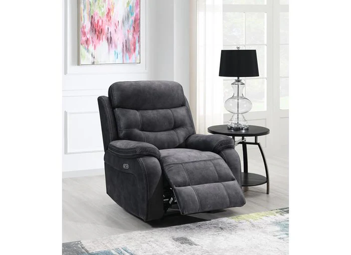 Carrie Grey Velvet 3RR+2RR+RR Sofas W/Power Option - Image 2