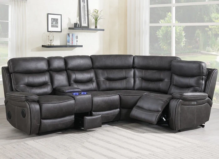 Noah 'Tech' Grey Sectional Sofa