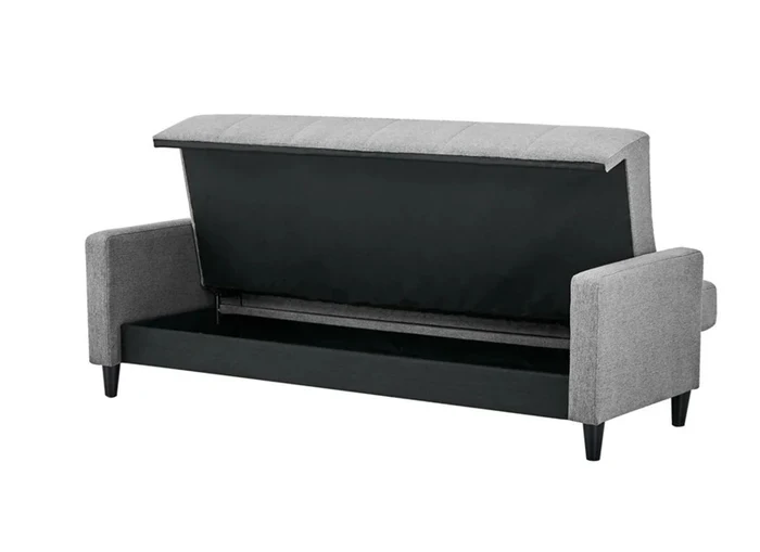 Alfie Storage Sofa Bed – Grey Fabric with Underneath Storage - Image 2