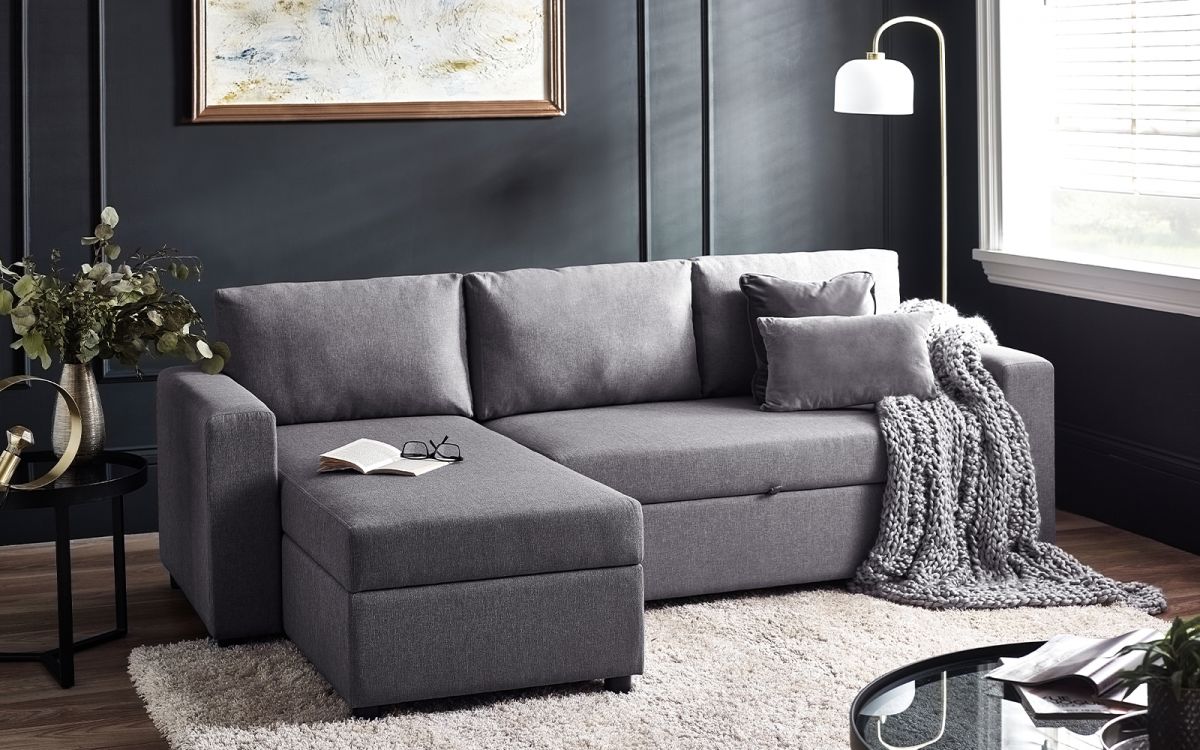 Angel Sofa Bed With Storage - Light Grey