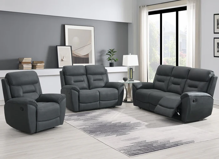 Canterbury Slate Reclining Three Seat Sofa - Image 2