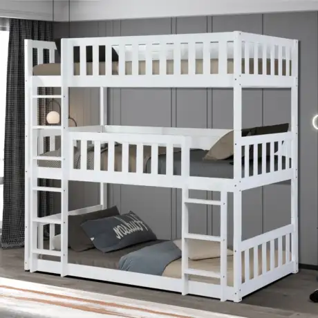 Melvin Triple Tier Bunk - Space-Saving Bunk Bed for Kids or Guests