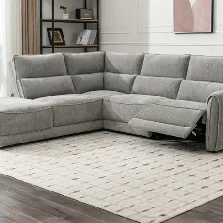 Nora Grey Fabric Powered Sectional Sofa with Chaise (R/LHF Chaise,Wedge,Arm,LHF Rec)– Modern Premium Comfort