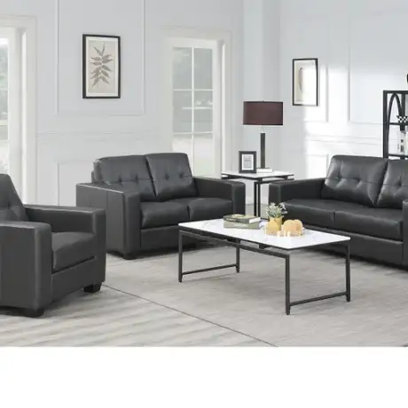 Rose Black Three Seat Sofa