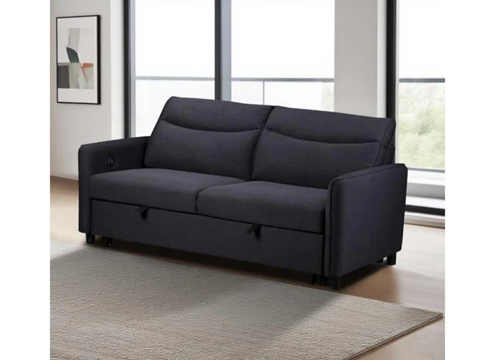 Sheila Grey Fabric Sofa Beds – Modern Compact Pull-Out Sleeper Couch - Image 3