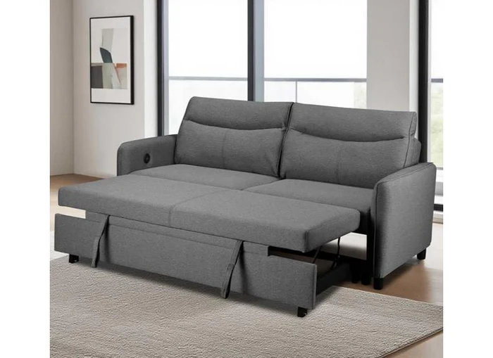 Sheila Grey Fabric Sofa Beds – Modern Compact Pull-Out Sleeper Couch - Image 8