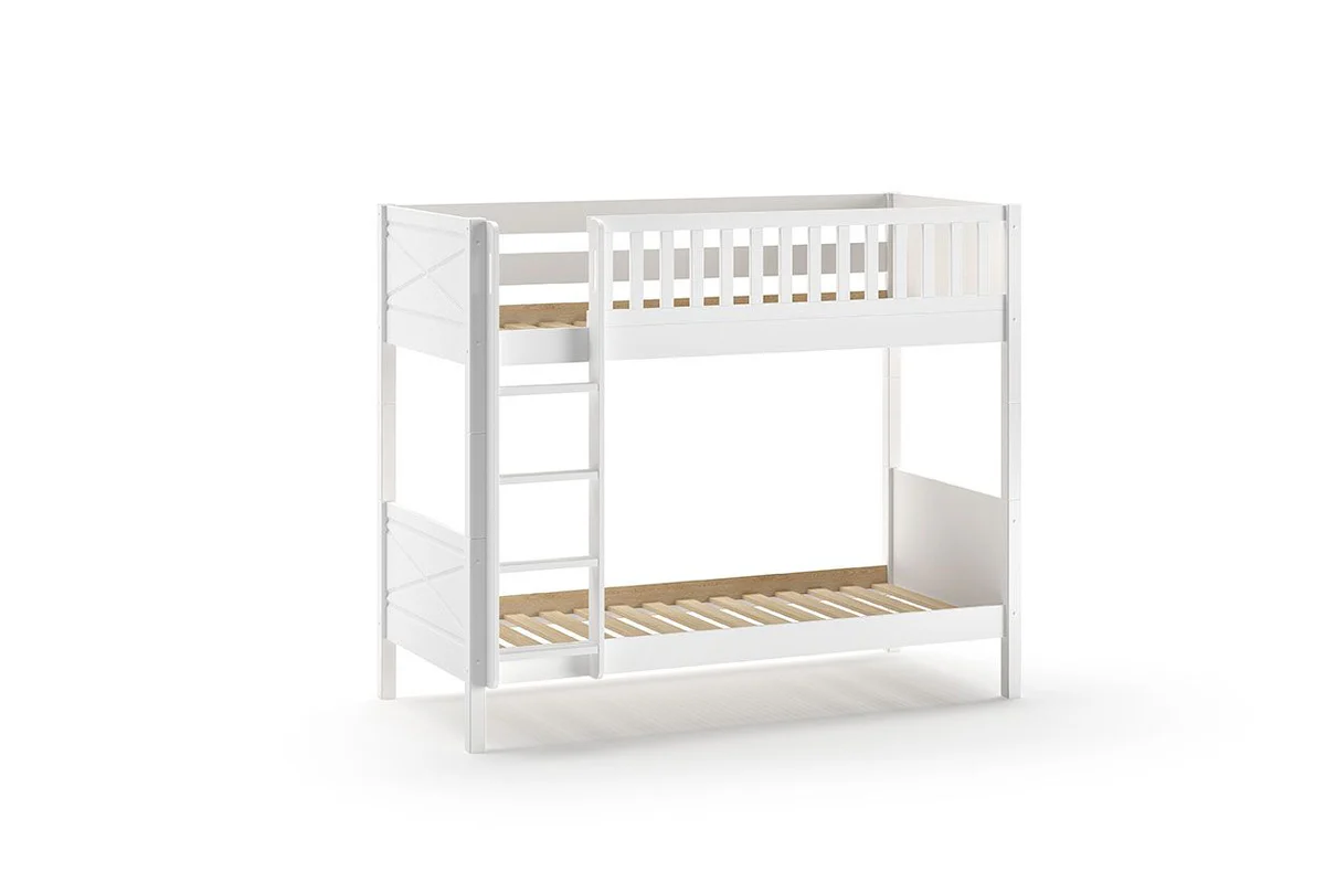 SCOTT Bunk Bed 90 x 200 cm in White – Solid Pine, Space-Saving Design - Image 2