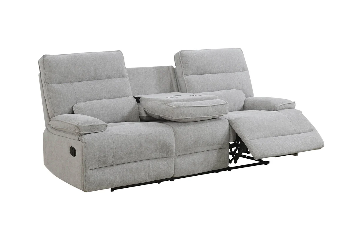 Eloise 3 Seater Manual Recliner – Grey with Electric Drop-Down Tray - Image 5