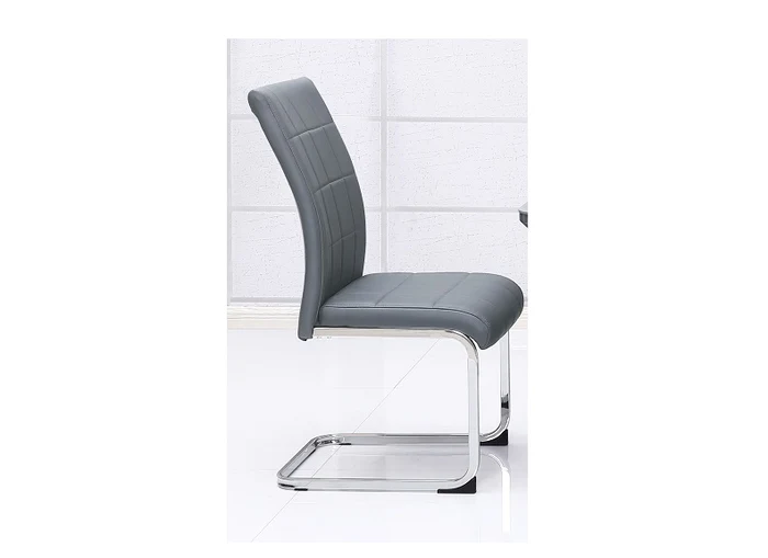 Edel Grey 5 ft Dining Set – Glass Top with 6 PU Chairs - Image 2
