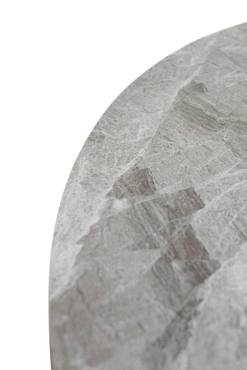 Saldini Italy Grey Stone 1.1m Round Dining Table with 611 Chairs – Marble Effect - Image 3